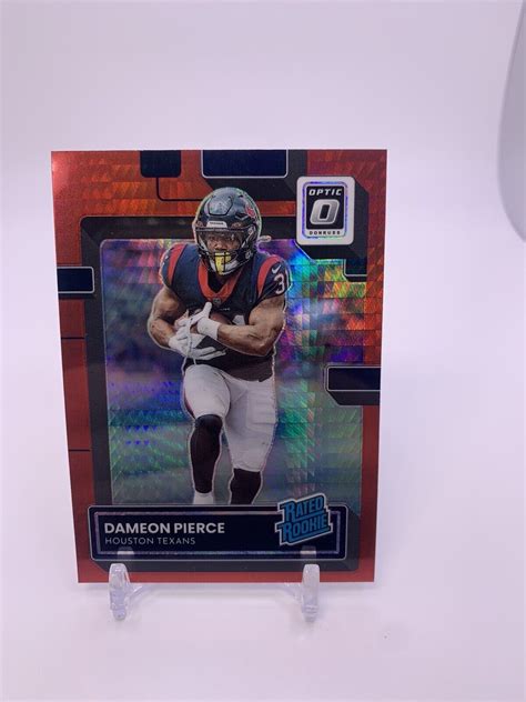 2022 Panini Donruss Optic Dameon Pierce Fanatics Red Hyper Prizm Rated