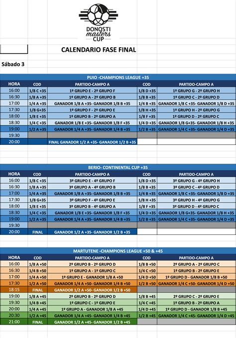 Disponible el calendario de la Fase Final | Noticias