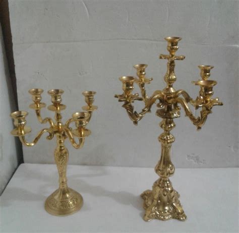 Ironic Golden Modern Aluminium Candle Stand Capacity Holders At Rs