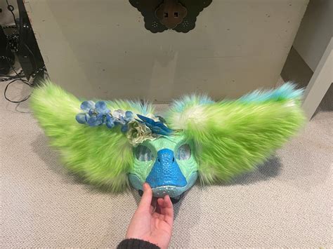 Dinomask Raptormask Furry Fursuit Fursuit Head Dino Mask Green