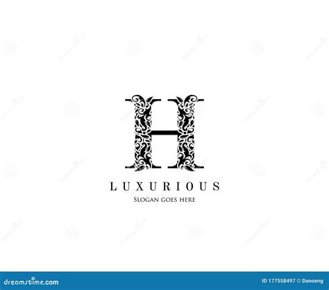 Vintage H A Letra Luxuosa Floresce O Logotipo Do Monograma Do Ornamento