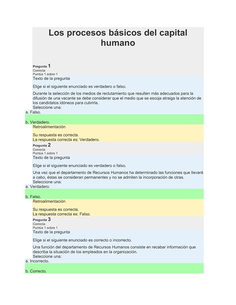 Los procesos básicos del capital humano Los procesos básicos del