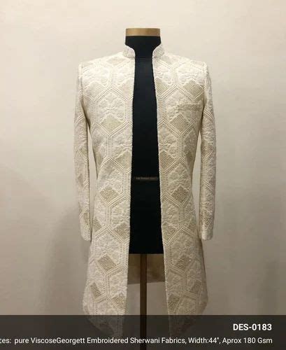 Check Viscose Mens Sherwani Fabrics At Rs 450 Meter In Surat ID