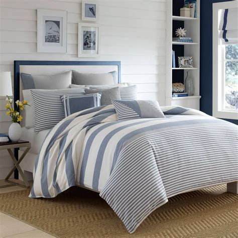 Nautica Fairwater 3 Piece Blue King Duvet Cover Set Twin Comforter Sets