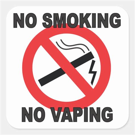 No Smoking No Vaping sign sticker | Zazzle.com