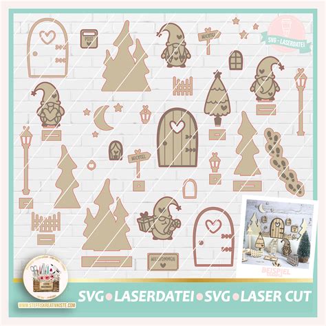 Laserdatei Wichtelt R Mit Herz In Svg Wichtel T R Weihnachten