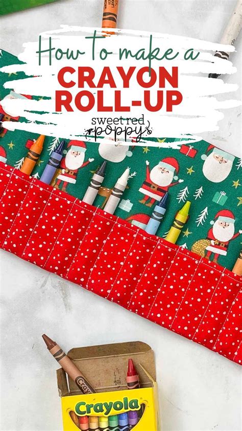 Pencil Roll Sewing Pattern For Colored Pencils Or Crayons Crayon Roll