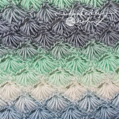 Crochet Puff Shell Star Stitch Written Pattern Hooked By Robin