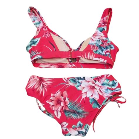 Kona Sol Hawaiian Floral Bikini Set Gem