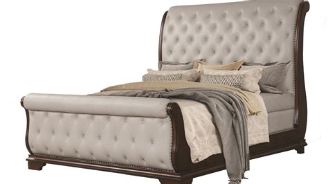 White Tufted Sleigh Queen Bedroom Set 5P MONTAGE Galaxy Home