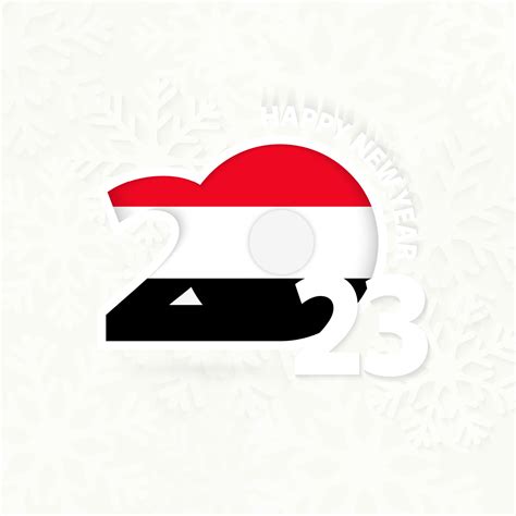 New Year 2023 for Yemen on snowflake background. 16370732 Vector Art at ...