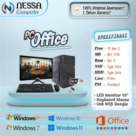 Promo Komputer Pc Rakitan Standard Core I Gen For Admin Dan