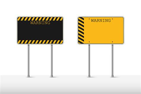 Hazard Warning Sign Vector Black And Yellow Striped Warning Sign Stock ...