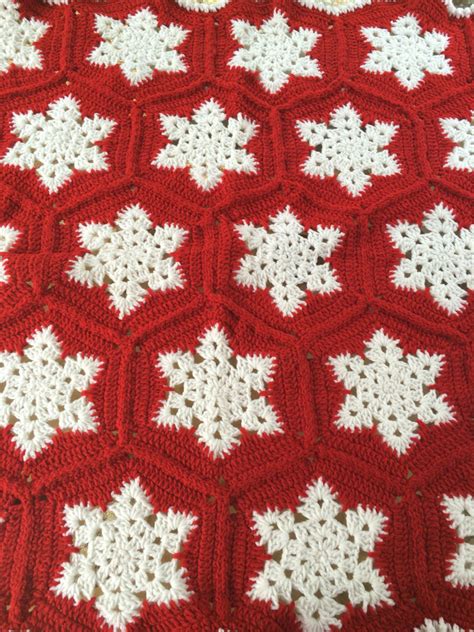 Crotchet Snowflake Blanket Snowflake Afghan Christmas Crochet Blanket