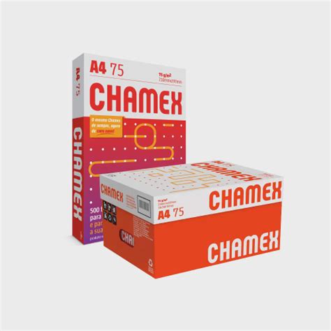 Papel Sulfite A4 75g Chamex 500 Folhas Caixa 10 Pacotes Em