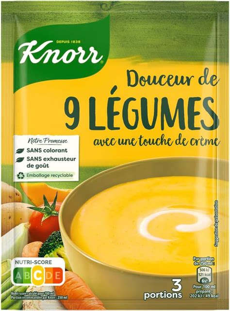 Knorr Soupe Douceur de 9 Légumes Touche de Crème pour 3 personnes 84 g