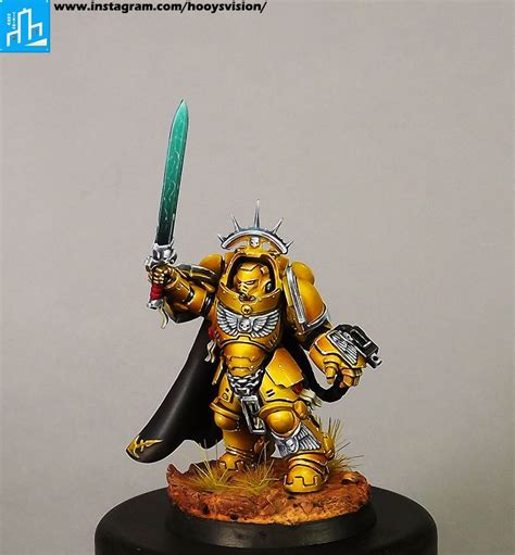 Imperial Fists Primaris Marine Captain In Gravis Armor Nmm Painted By