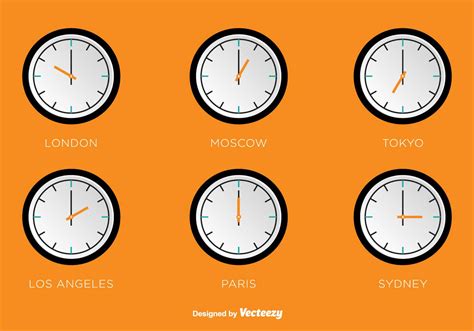 Time Zones Vector Clocks 123045 Vector Art At Vecteezy