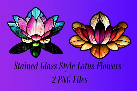 Free Stained Glass Style Lotus Flower Graphic By Journey2JoyCreations