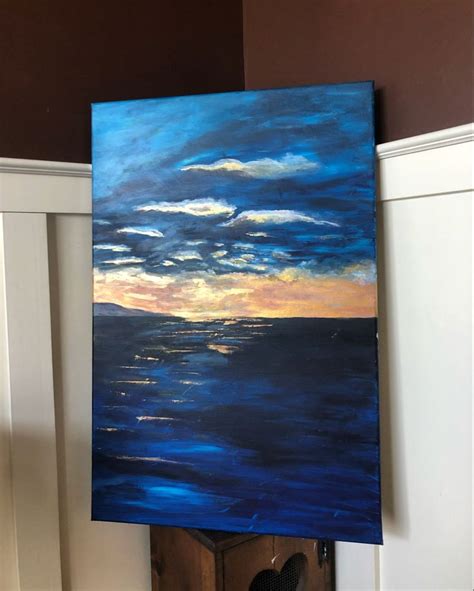 Acrylic ocean sunset | Painting, Ocean sunset, Acrylic painting