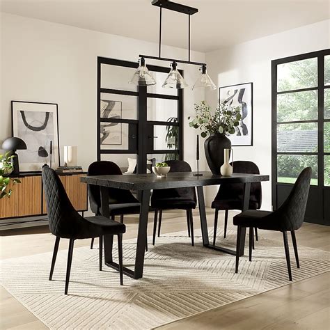 Addison Industrial Dining Table Ricco Chairs Black Oak Effect