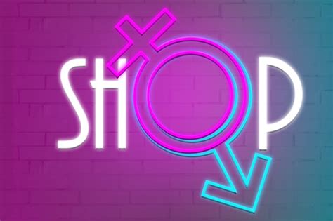 Sinal De Néon Com O Sex Shop De Inscrição Foto Premium