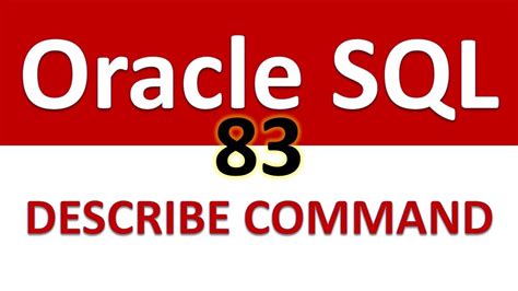 Oracle Sql Developer Tutorial For Beginners Structure Of A Table