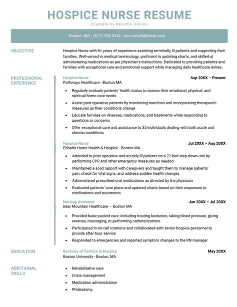 Hospice Nurse Resume Example And 20 Skills To List