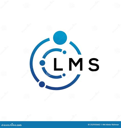 Diseño Del Logotipo De La Tecnología De Letras Lms Sobre Fondo Blanco