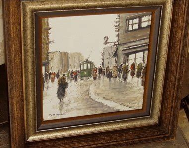 423: Street Scene in Paris Painting, Artist M. Maresca : Lot 423