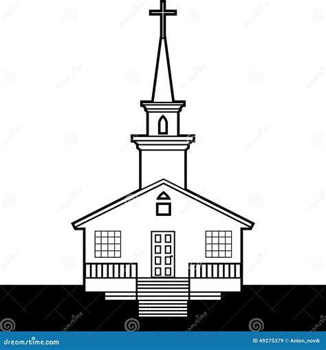 Black N White Church Stock Vector Illustration Of Event 49275379