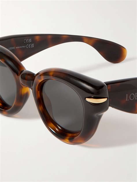 Loewe Eyewear Inflated Round Frame Tortoiseshell Acetate Sunglasses For