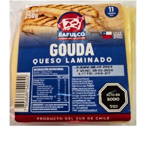 Queso Laminado Gouda 250gr Rafulco NaturalFrost Congelados En