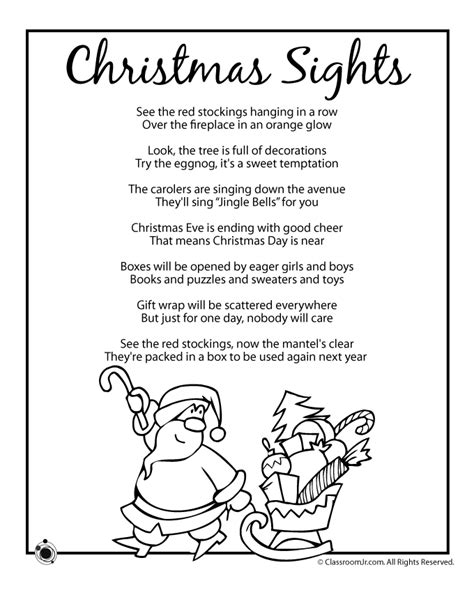 Christmas Sights Kids Poem Woo Jr Kids Activities