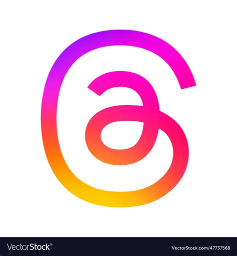 Threads Social Network Icon Royalty Free Vector Image