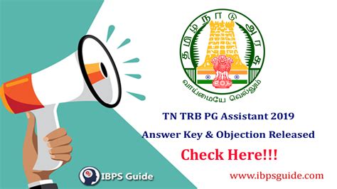 TN TRB PG Assistant Answer Key 2019 Objection Raising Released