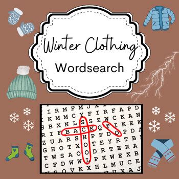 Winter Clothing Wordsearch Activity Worksheet By Magical Smart Teaching