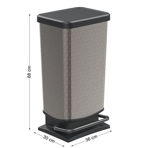 Kosz na śmieci z pedałem 40 l Rotho Paso czarny IML Hexagon IML HEXAGON