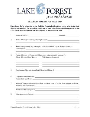 Fillable Online Request For Field Trip Approval Form Bcsdk12 Net Fax