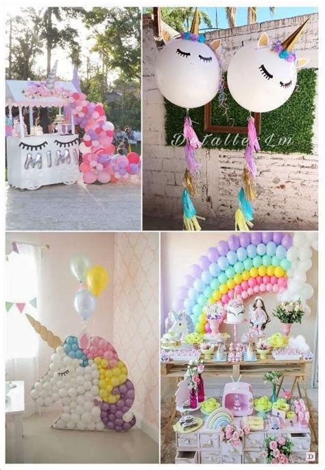 Decoration Anniversaire Licorne Ballons Arche De Ballons Arc En Ciel