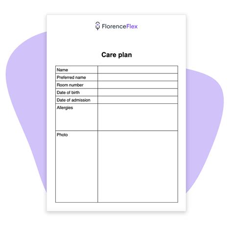 Blank Printable Care Plan Template - Free Printable