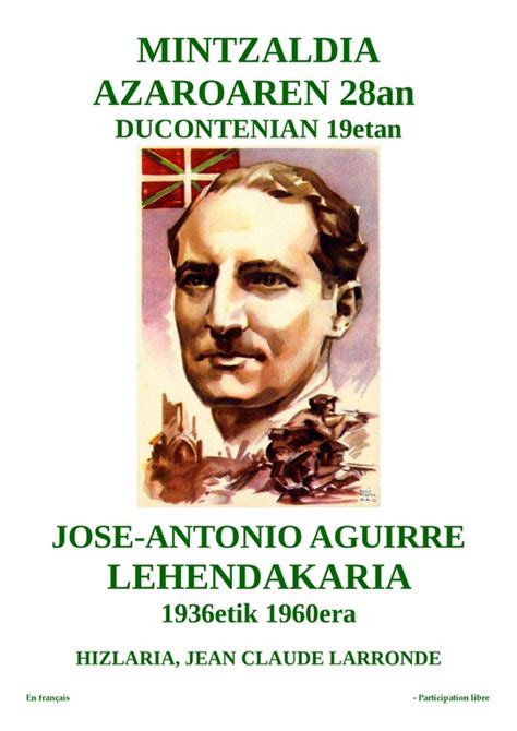 Jose Antonio Aguirre Lehendakaria Tik Era Basque Cultural