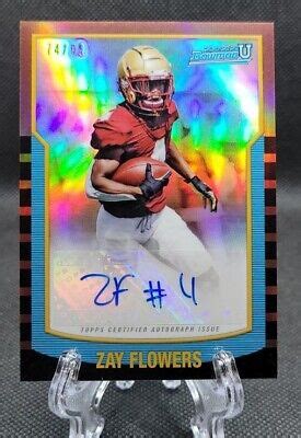 Zay Flowers 2022 Bowman U RC Auto 2000 Retro Refractor 99 SP EBay