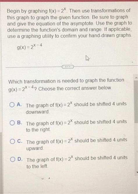 Solved Begin By Graphing F X X Then Use Transformations Chegg