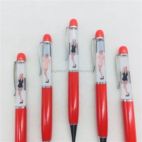 Plastic Women Strip Off Dress Naked Pen Gift Promotional Liquid Ball