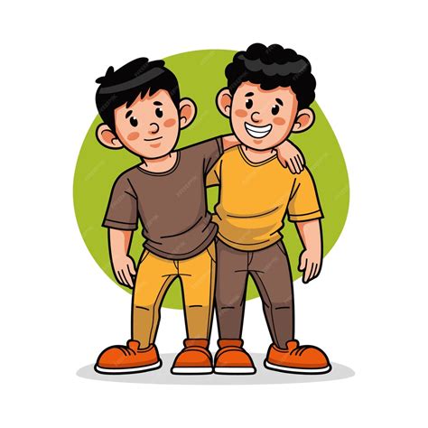 Ilustración De Dibujos Animados De Amigos Dibujados A Mano Vector Gratis