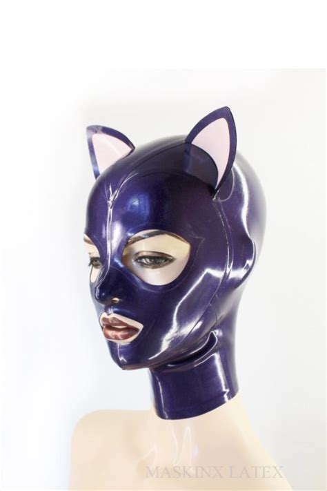 Latex Hood With Cat Ears Maskinx Latex Design