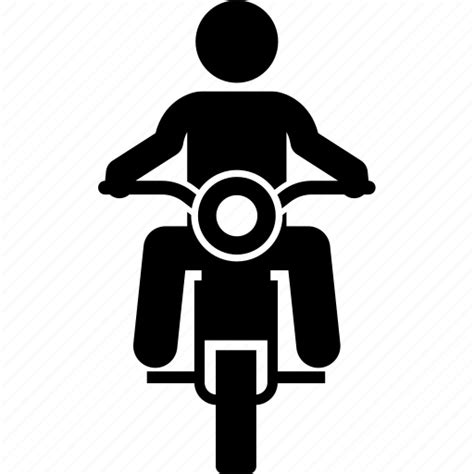 Bike, front view, frontal, man, motorbike, motorcycle, riding icon ...