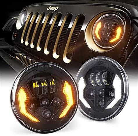 Amazon UNI SHINE 2PCS Round 7 Inch LED Headlights 2PCS 4 Inch LED