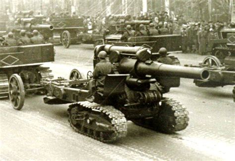 203 Mm B 4 Soviet Heavy Field Howitzer Mod 1931 Military Parade On Red